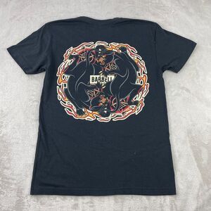 Barbell Apparel Shirt Men Small Black Panther Flame Print Activewear Gym SS